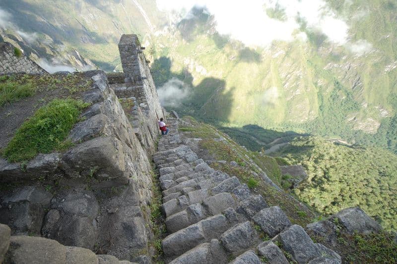 As escadas da morte, em Huayna Picchu. As escadas da morte, em Huayna Picchu.